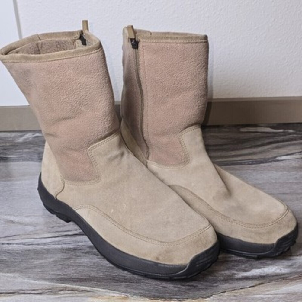 L.L.Bean Men’s Suede Insulated Winter Boots Size 11 Medium Side Zip Brown